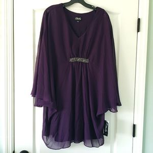 Adrianna Papell Hailey Cocktail Prom Dress Eggplant Purple Sz 6 NWT NEW